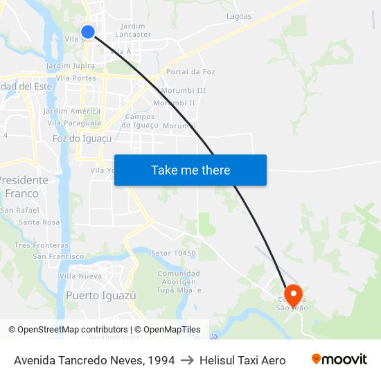 Avenida Tancredo Neves, 1994 to Helisul Taxi Aero map