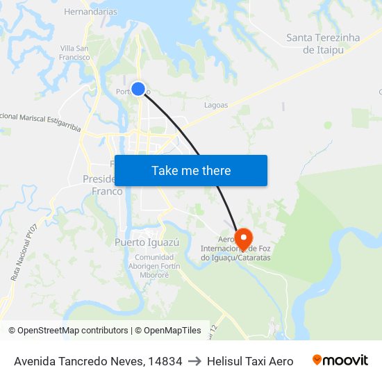 Avenida Tancredo Neves, 14834 to Helisul Taxi Aero map