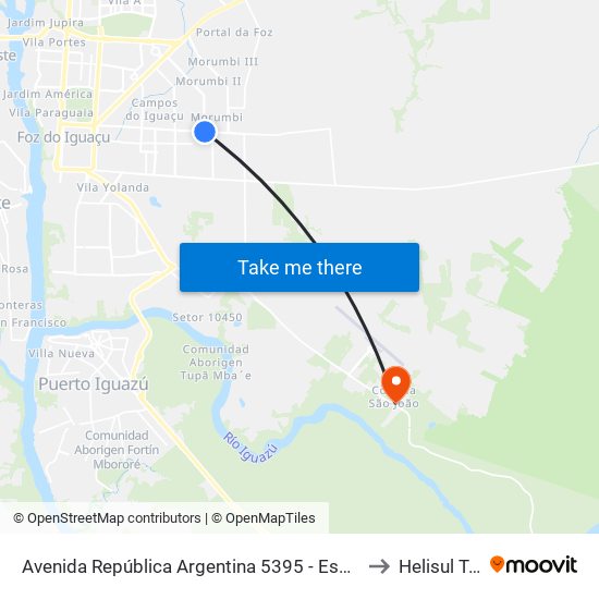 Avenida República Argentina 5395 - Escola Alternativa - Casa Ofício to Helisul Taxi Aero map