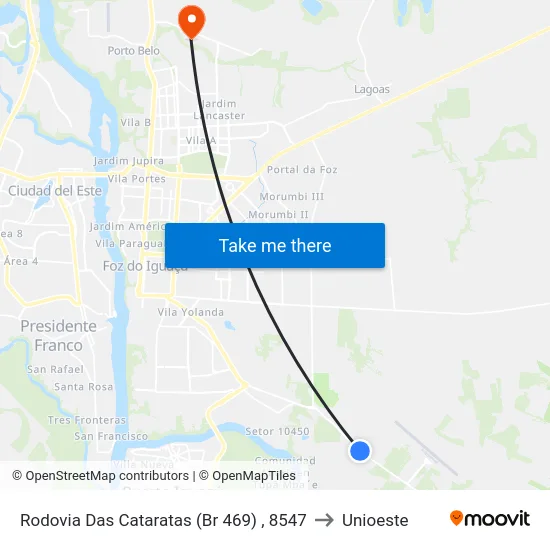 Rodovia Das Cataratas (Br 469) , 8547 to Unioeste map