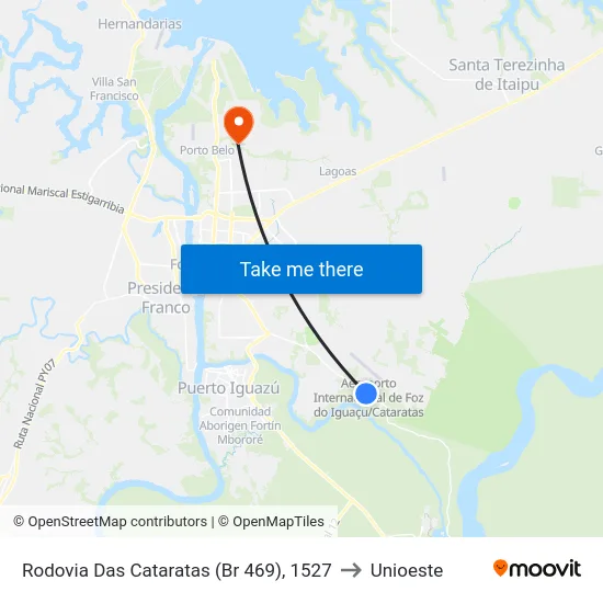 Rodovia Das Cataratas (Br 469), 1527 to Unioeste map