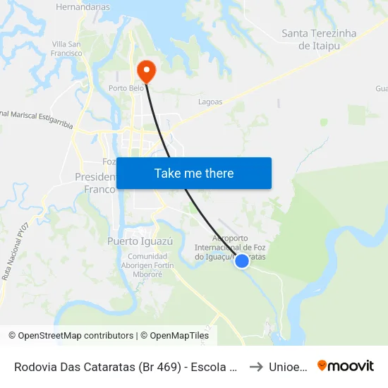 Rodovia Das Cataratas (Br 469) - Escola Parque to Unioeste map