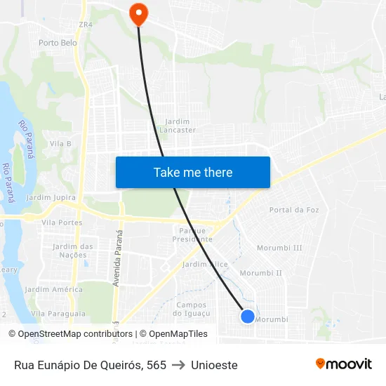 Rua Eunápio De Queirós, 565 to Unioeste map