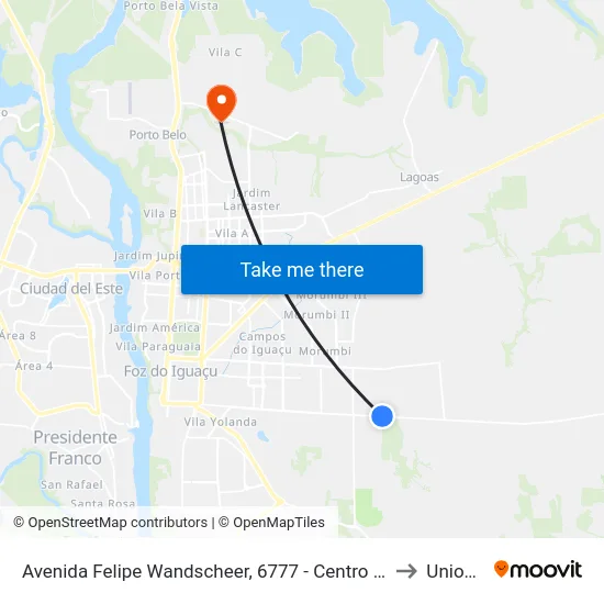 Avenida Felipe Wandscheer, 6777 - Centro De Pesquisa to Unioeste map