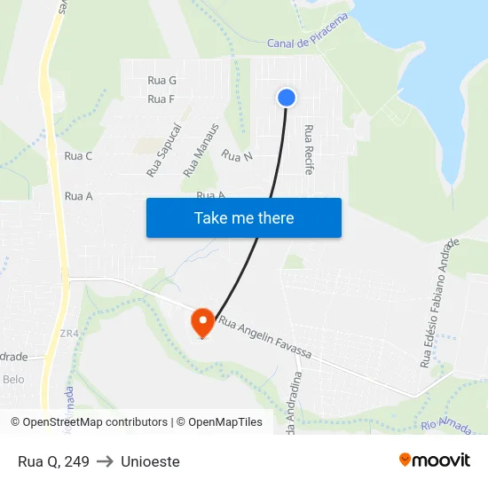 Rua Q, 249 to Unioeste map