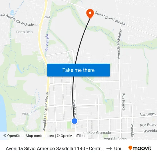 Avenida Silvio Américo Sasdelli 1140 - Centro Executivo Itaipu Binacional to Unioeste map