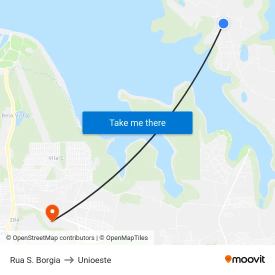 Rua S. Borgia to Unioeste map