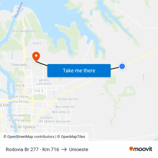 Rodovia Br 277 - Km 716 to Unioeste map