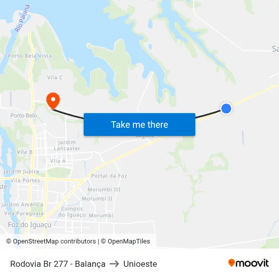 Rodovia Br 277 - Balança to Unioeste map