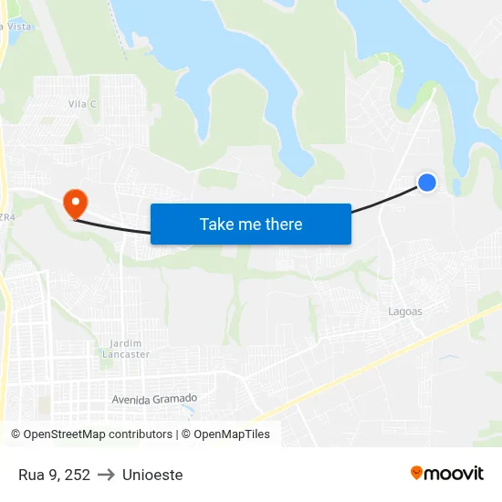 Rua 9, 252 to Unioeste map