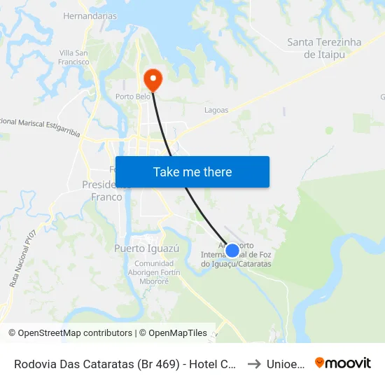 Rodovia Das Cataratas (Br 469) - Hotel Colonial to Unioeste map