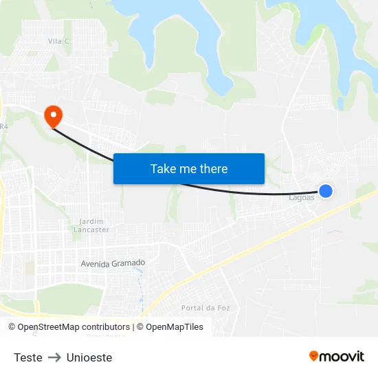 Teste to Unioeste map