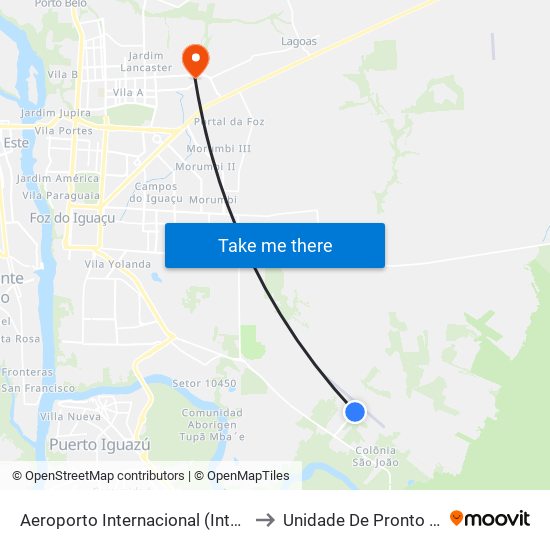 Aeroporto Internacional (International Airport) to Unidade De Pronto Atendimento map