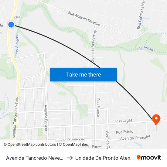 Avenida Tancredo Neves, 14834 to Unidade De Pronto Atendimento map