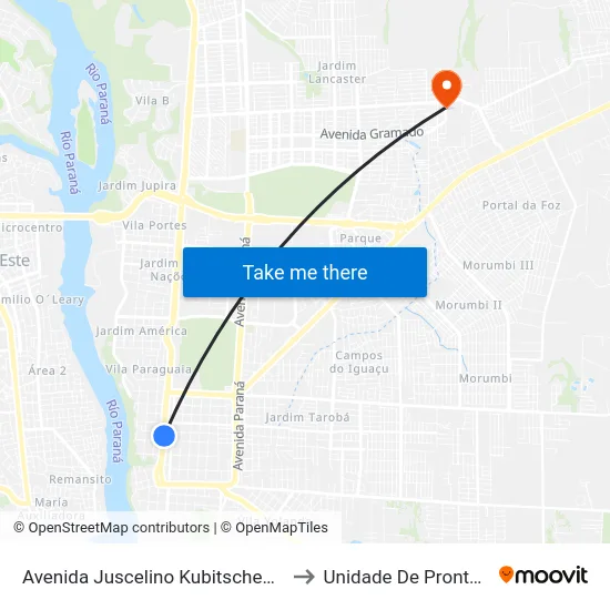 Avenida Juscelino Kubitscheck 506 - Fouad Center to Unidade De Pronto Atendimento map