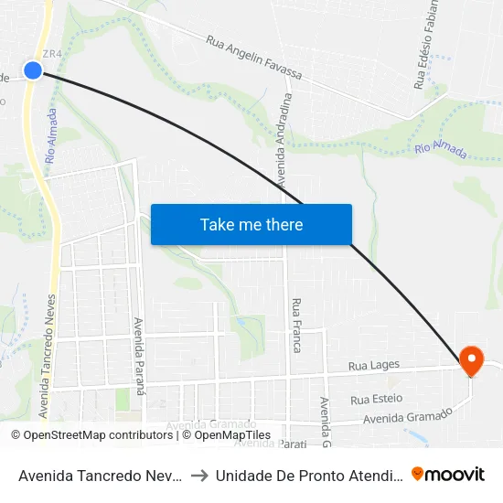 Avenida Tancredo Neves, 62 to Unidade De Pronto Atendimento map