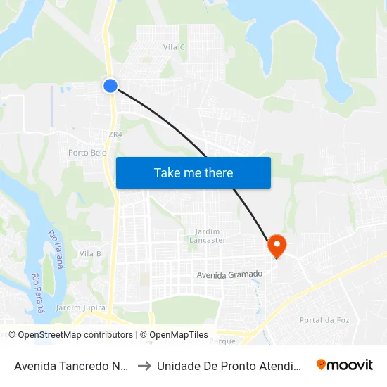 Avenida Tancredo Neves to Unidade De Pronto Atendimento map