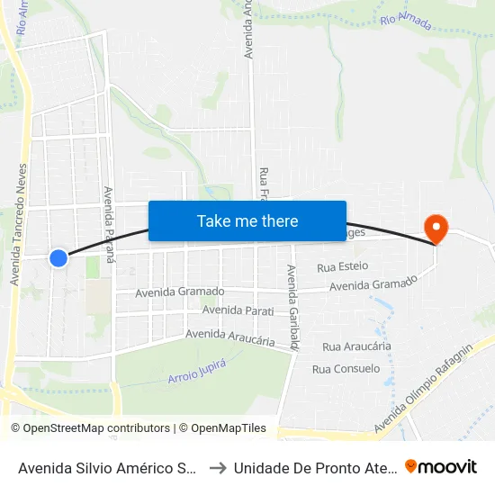 Avenida Silvio Américo Sasdelli, 386 to Unidade De Pronto Atendimento map