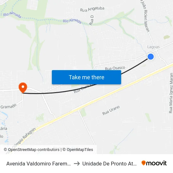 Avenida Valdomiro Faremberger, 370 to Unidade De Pronto Atendimento map