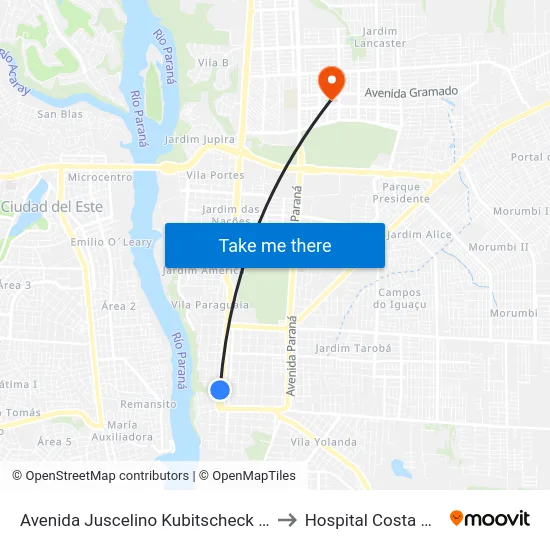 Avenida Juscelino Kubitscheck - Feirinha Da Jk to Hospital Costa Cavalcanti map