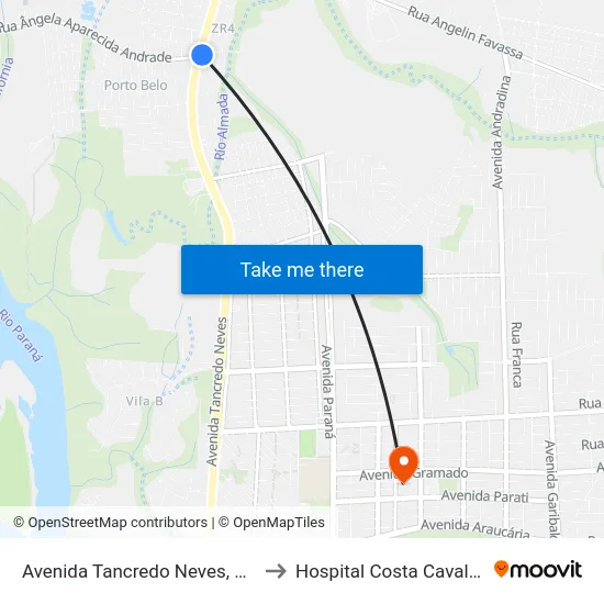 Avenida Tancredo Neves, 14834 to Hospital Costa Cavalcanti map