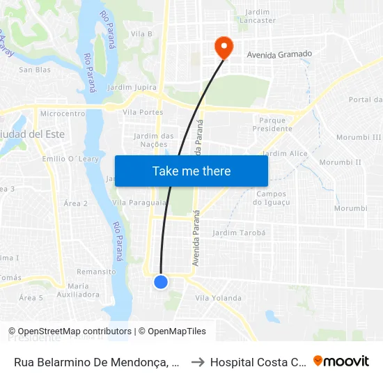 Rua Belarmino De Mendonça, 560 - Patronato to Hospital Costa Cavalcanti map