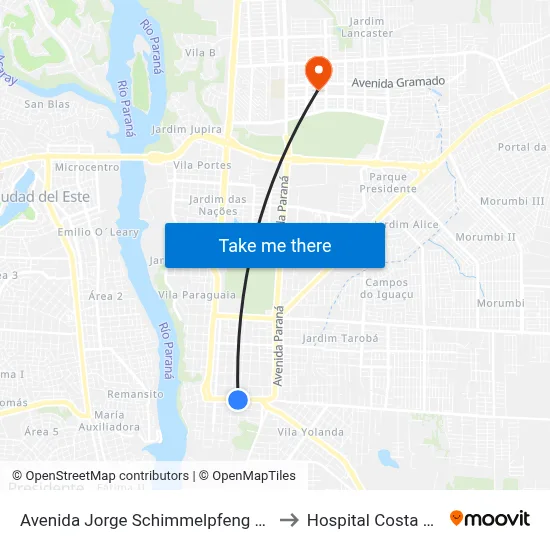 Avenida Jorge Schimmelpfeng 544 - Mcdonald's to Hospital Costa Cavalcanti map