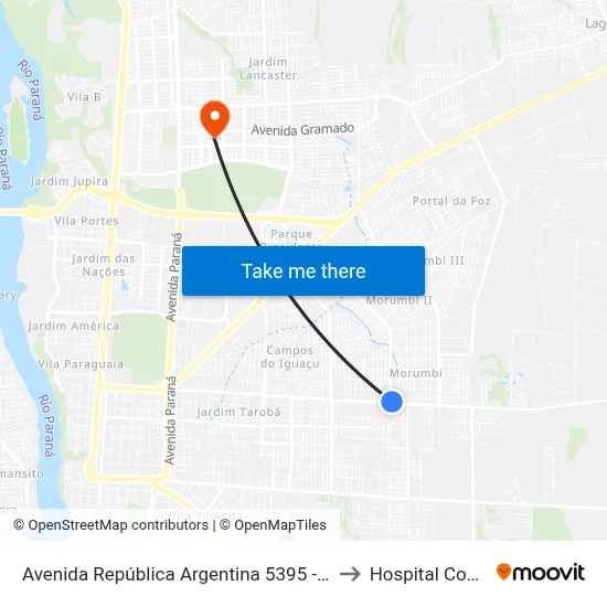 Avenida República Argentina 5395 - Escola Alternativa - Casa Ofício to Hospital Costa Cavalcanti map