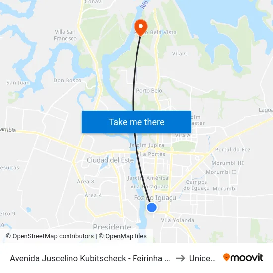 Avenida Juscelino Kubitscheck - Feirinha Da Jk to Unioeste map