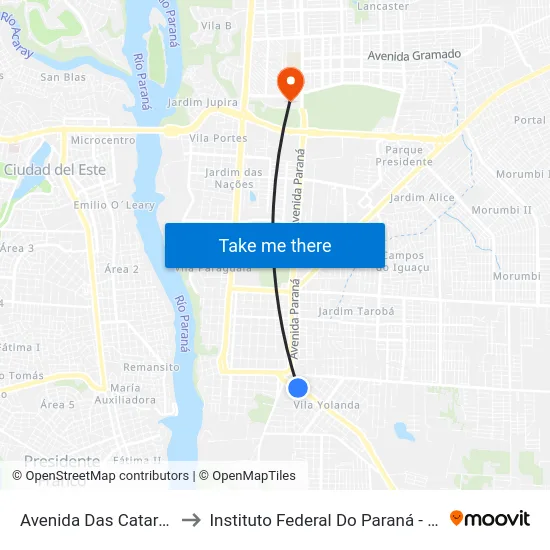 Avenida Das Cataratas, 322 to Instituto Federal Do Paraná - Campus Foz map