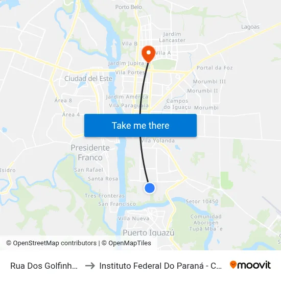 Rua Dos Golfinhos, 299 to Instituto Federal Do Paraná - Campus Foz map