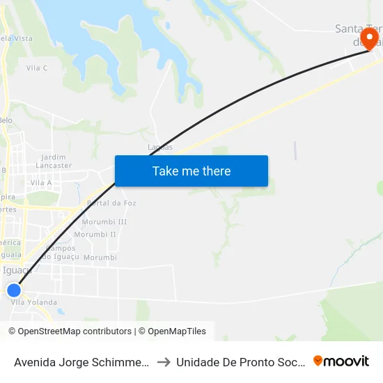 Avenida Jorge Schimmelpfeng 725 to Unidade De Pronto Socorro (Upa) map