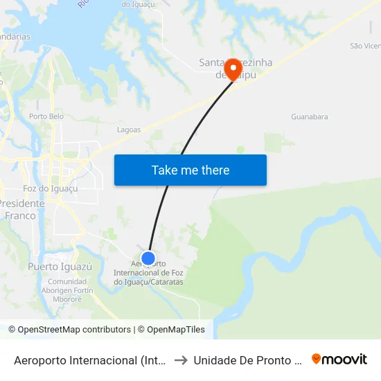 Aeroporto Internacional (International Airport) to Unidade De Pronto Socorro (Upa) map