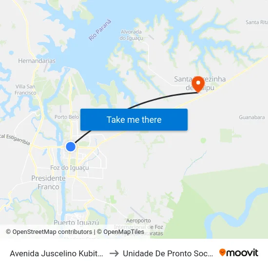 Avenida Juscelino Kubitscheck, 27 to Unidade De Pronto Socorro (Upa) map