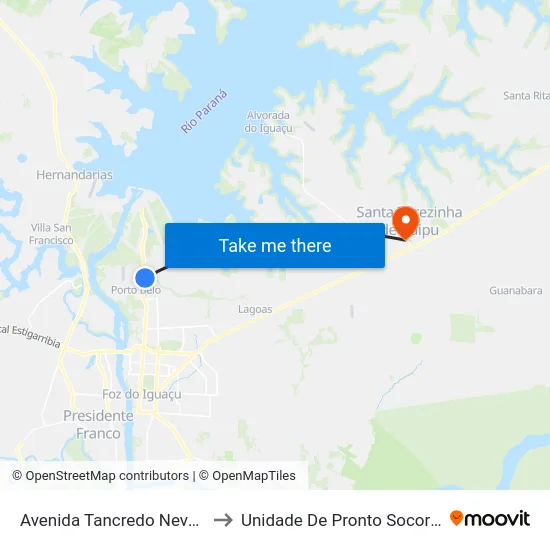 Avenida Tancredo Neves, 5057 to Unidade De Pronto Socorro (Upa) map