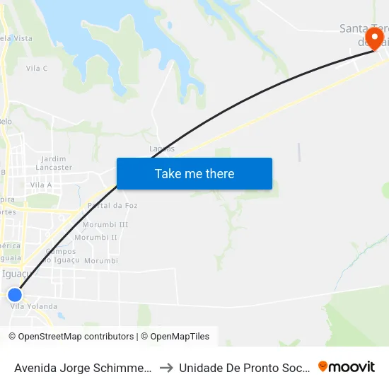 Avenida Jorge Schimmelpfeng 862 to Unidade De Pronto Socorro (Upa) map