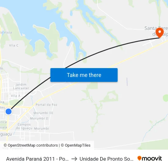 Avenida Paraná 2011 - Polícia Federal to Unidade De Pronto Socorro (Upa) map