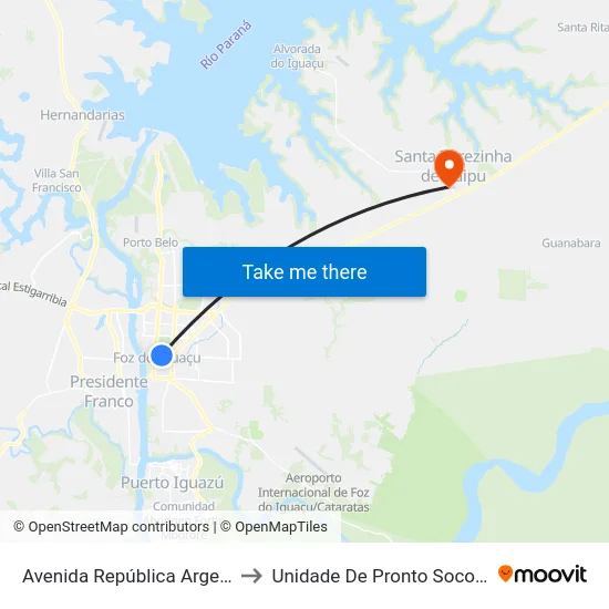 Avenida República Argentina, 20 to Unidade De Pronto Socorro (Upa) map