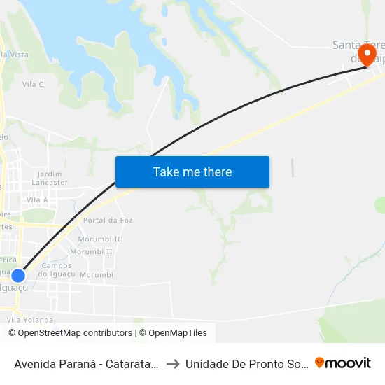 Avenida Paraná - Cataratas Jl Shopping to Unidade De Pronto Socorro (Upa) map