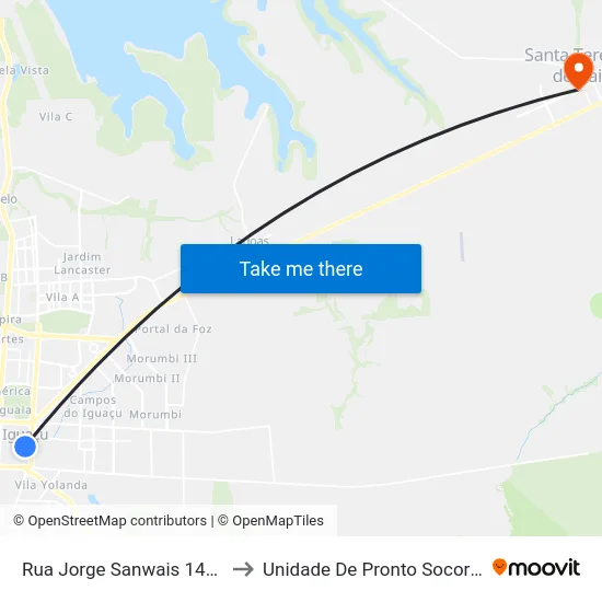Rua Jorge Sanwais 1414 - Udc to Unidade De Pronto Socorro (Upa) map
