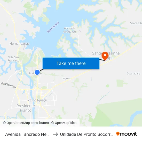 Avenida Tancredo Neves, 62 to Unidade De Pronto Socorro (Upa) map