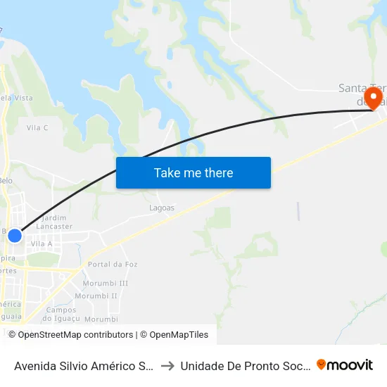 Avenida Silvio Américo Sasdelli, 386 to Unidade De Pronto Socorro (Upa) map