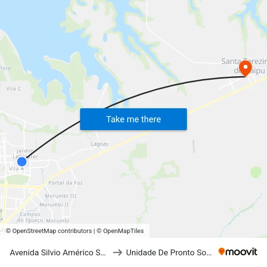 Avenida Silvio Américo Sasdelli, 2133 to Unidade De Pronto Socorro (Upa) map