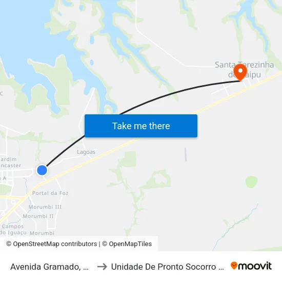 Avenida Gramado, 3191 to Unidade De Pronto Socorro (Upa) map
