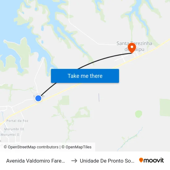 Avenida Valdomiro Faremberger, 370 to Unidade De Pronto Socorro (Upa) map