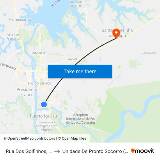 Rua Dos Golfinhos, 299 to Unidade De Pronto Socorro (Upa) map