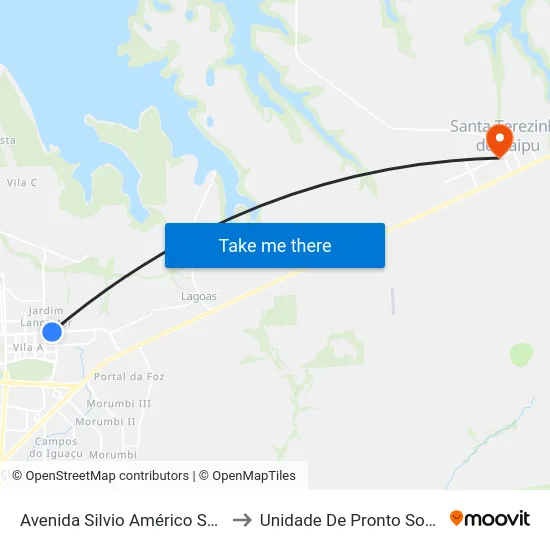 Avenida Silvio Américo Sasdelli, 2573 to Unidade De Pronto Socorro (Upa) map
