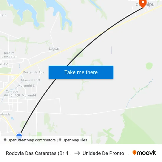 Rodovia Das Cataratas (Br 469) - Hotel Carimã to Unidade De Pronto Socorro (Upa) map