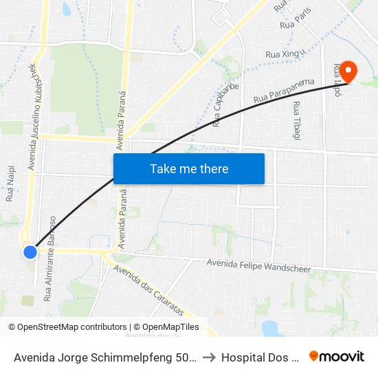 Avenida Jorge Schimmelpfeng 50 - Igreja Matriz to Hospital Dos Animais map