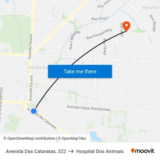 Avenida Das Cataratas, 322 to Hospital Dos Animais map
